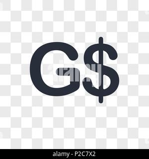 Guyana currency vector icon isolated on transparent background, Guyana currency logo concept Stock Vector