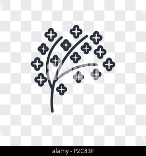 tree twigs with leaf vector icon isolated on transparent background, tree twigs with leaf logo concept Stock Vector