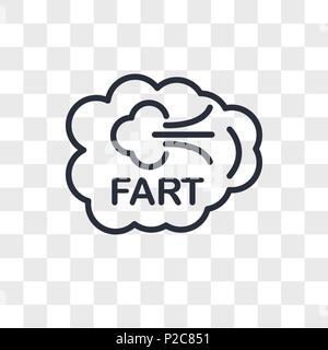 fart vector icon isolated on transparent background, fart logo concept Stock Vector