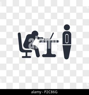Boss catching a worker sleeping vector icon isolated on transparent background, Boss catching a worker sleeping logo concept Stock Vector