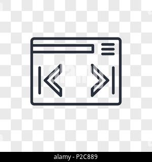 expand menu vector icon isolated on transparent background, expand menu logo concept Stock Vector