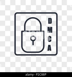 dmca vector icon isolated on transparent background, dmca logo concept Stock Vector
