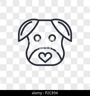 minimalist dog vector icon isolated on transparent background, minimalist dog logo concept Stock Vector