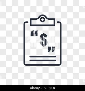 get quote vector icon isolated on transparent background, get quote logo concept Stock Vector