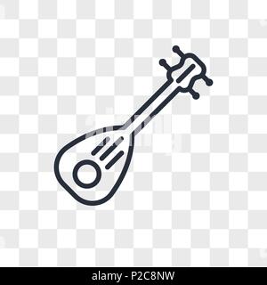 lute vector icon isolated on transparent background, lute logo concept Stock Vector