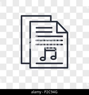 Sheet music vector icon isolated on transparent background, Sheet music logo concept Stock Vector