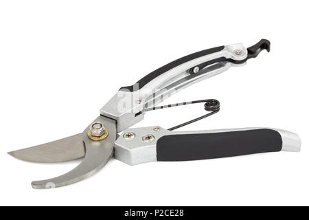 Professional garden secateur, pruner, scissors, isolated on white background, with clipping paths Stock Photo