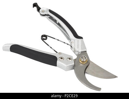 Professional garden secateur, pruner, scissors, isolated on white background Stock Photo
