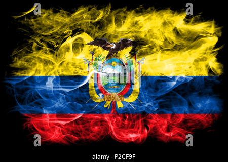 Ecuador smoke flag Stock Photo