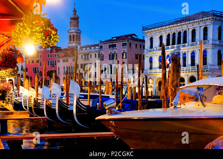 Gondolas in Canal Grande, Venice, Italy, Stock Photo