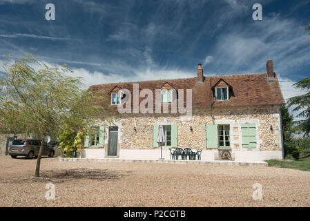 A traditional looking French farmhouse in the Pays de la Loire region of France Stock Photo
