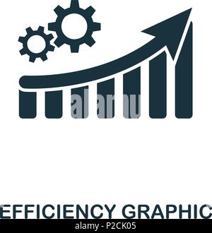 Efficiency Increase Graphic icon. Mobile apps, printing and more usage. Simple element sing. Monochrome Efficiency Increase Graphic icon illustration. Stock Vector