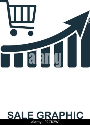Sale Increase Graphic icon. Mobile apps, printing and more usage. Simple element sing. Monochrome Sale Increase Graphic icon illustration. Stock Vector