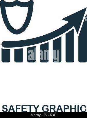 Safety Increase Graphic icon. Mobile apps, printing and more usage. Simple element sing. Monochrome Safety Increase Graphic icon illustration. Stock Vector