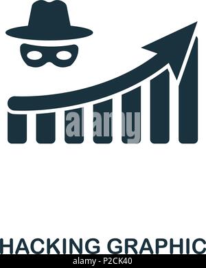 Hacking Increase Graphic icon. Mobile apps, printing and more usage. Simple element sing. Monochrome Hacking Increase Graphic icon illustration. Stock Vector