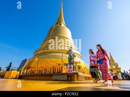 Thailand, Bangkok, Pom Prap Sattru Phai district, Wat Saket or Golden Mountain Temple Stock Photo