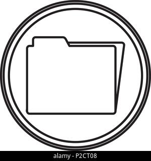 line folder file data documents emblem Stock Vector