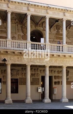 Italy, Venetia, Padova, Padua, Courtyard of Bo Palace (Palazzo del Bo), headquarters of University Stock Photo