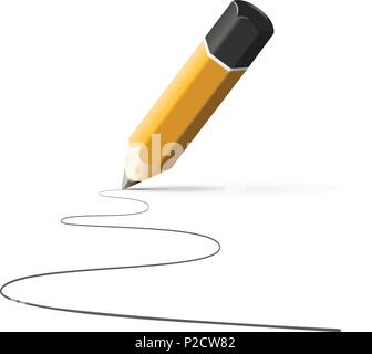 simple pencil hb with drawn line isolated on white background Stock Vector