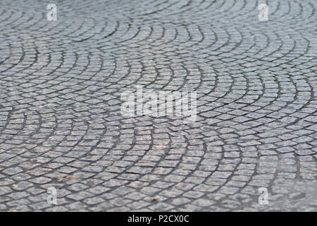 Streets of cobblestones with light shimmerinh Stock Photo