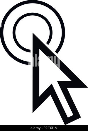 large cursor hand icon on white background Stock Vector