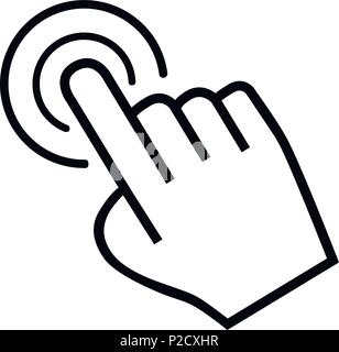 large cursor hand icon on white background Stock Vector