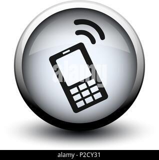 button call black isolated on a white background Stock Vector