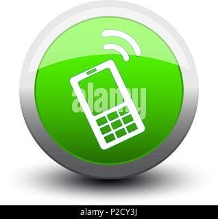 button call black isolated on a white background Stock Vector