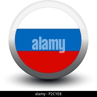 flag icon web button russia isolated on white background Stock Vector