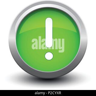 button exclamation mark with shadow on white background Stock Vector