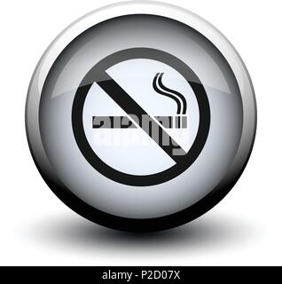 button no smoking 2d on white background Stock Vector
