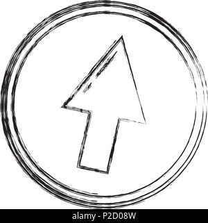 grunge mouse cursor interface icon emblem Stock Vector