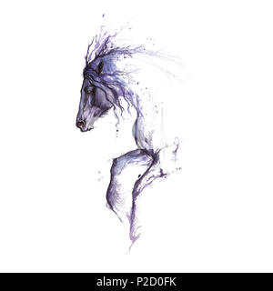 watercolor painting of horse tattoo design Stock Photo  Alamy
