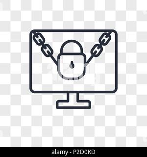 ransomware vector icon isolated on transparent background, ransomware logo concept Stock Vector