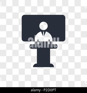 Lectern Speech vector icon isolated on transparent background, Lectern Speech logo concept Stock Vector