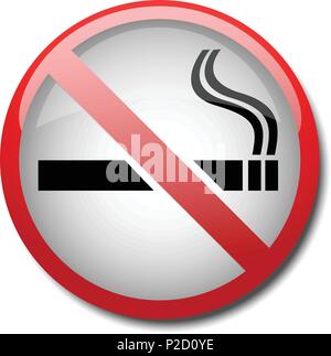 sign no smoking 2d on white background Stock Vector