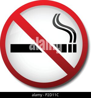 sign no smoking 2d on white background Stock Vector
