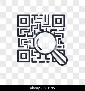 qr scanner vector icon isolated on transparent background, qr scanner logo concept Stock Vector