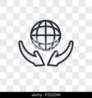world in our hands vector icon isolated on transparent background, world in our hands logo concept Stock Vector