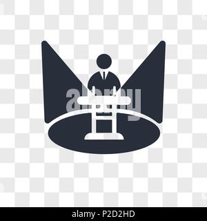 Show presenter vector icon isolated on transparent background, Show presenter logo concept Stock Vector
