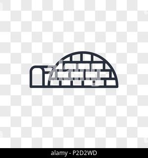 igloo vector icon isolated on transparent background, igloo logo concept Stock Vector