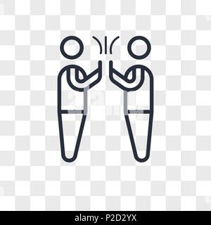 hi five vector icon isolated on transparent background, hi five logo concept Stock Vector