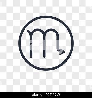 Scorpio vector icon isolated on transparent background, Scorpio logo concept Stock Vector