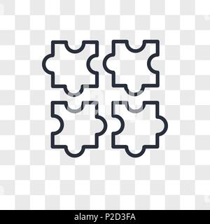 Puzzle vector icon isolated on transparent background, Puzzle logo concept Stock Vector
