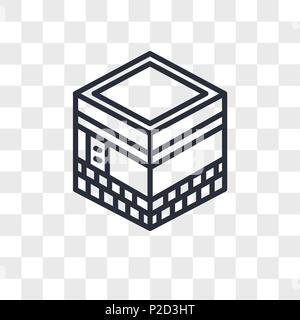 Kaaba Mecca vector icon isolated on transparent background, Kaaba Mecca logo concept Stock Vector