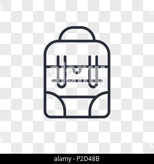 Backpack vector icon isolated on transparent background, Backpack logo concept Stock Vector