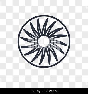 fan vector icon isolated on transparent background, fan logo concept Stock Vector