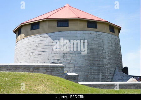 Murney Tower is one of a series of Martello Towers and battlements built in the early 1840's as a defense against potential American naval Invaders. Stock Photo