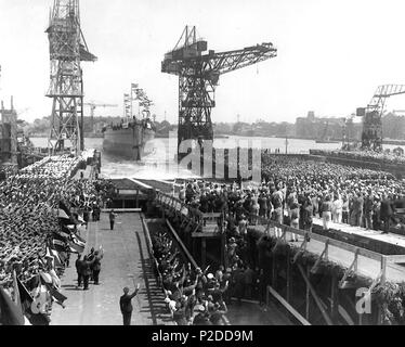 Launching of the Admiral Graf Spee, 1934 Stock Photo - Alamy