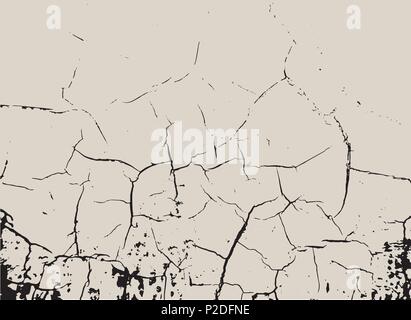 Vector posterized graphic grunge wall cracks and distresed Stock Vector
